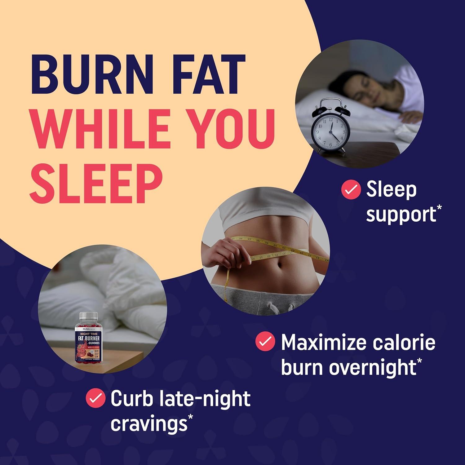 image:imageMAV NUTRITION Night Time Fat Burner Gummies and Digestive Enzymes Capsules Night Time Fat Burning Gummies with Zero Sugar Plus Digestive Enzymes 400MG with Probiotics for Digestive Health