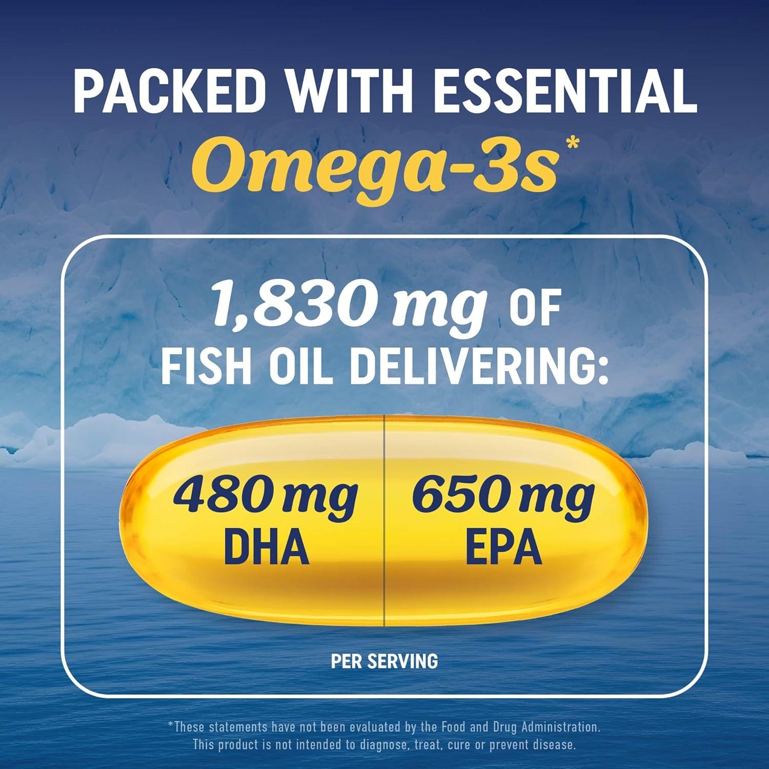 image:imageOmega 3 Fish Oil with Vitamin D3 1280MG Omega3 1000IU VIT D3 for Heart Immune amp Bone Health Support EPA DHA Omega 3 Supplement Sustainably Sourced NonGMO Fish Oil Vitamin D 90 Softgels