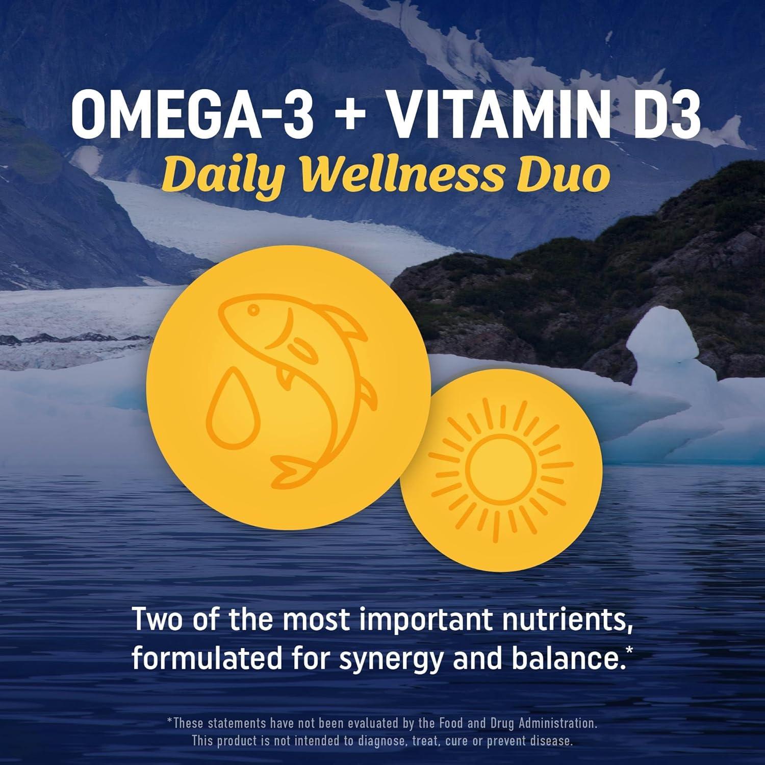 image:imageOmega 3 Fish Oil with Vitamin D3 1280MG Omega3 1000IU VIT D3 for Heart Immune amp Bone Health Support EPA DHA Omega 3 Supplement Sustainably Sourced NonGMO Fish Oil Vitamin D 90 Softgels