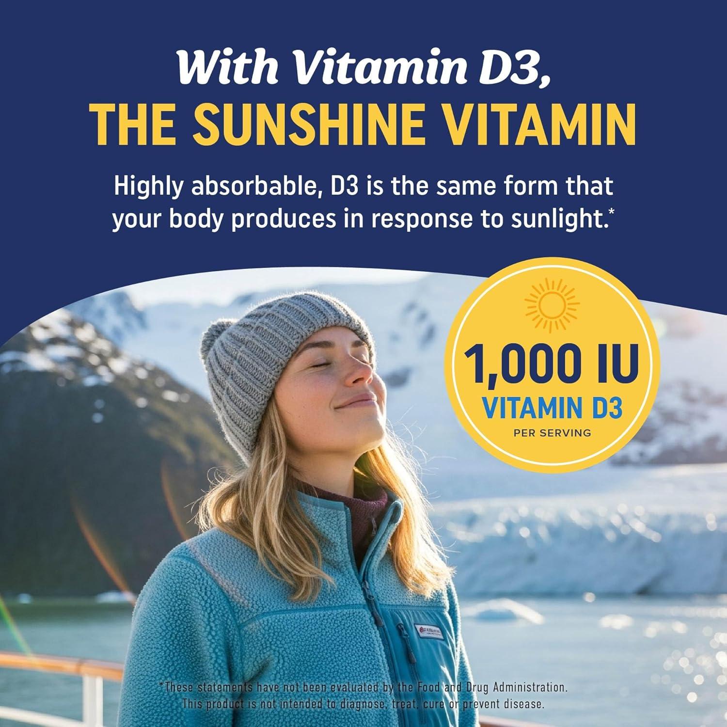 image:imageOmega 3 Fish Oil with Vitamin D3 1280MG Omega3 1000IU VIT D3 for Heart Immune amp Bone Health Support EPA DHA Omega 3 Supplement Sustainably Sourced NonGMO Fish Oil Vitamin D 90 Softgels