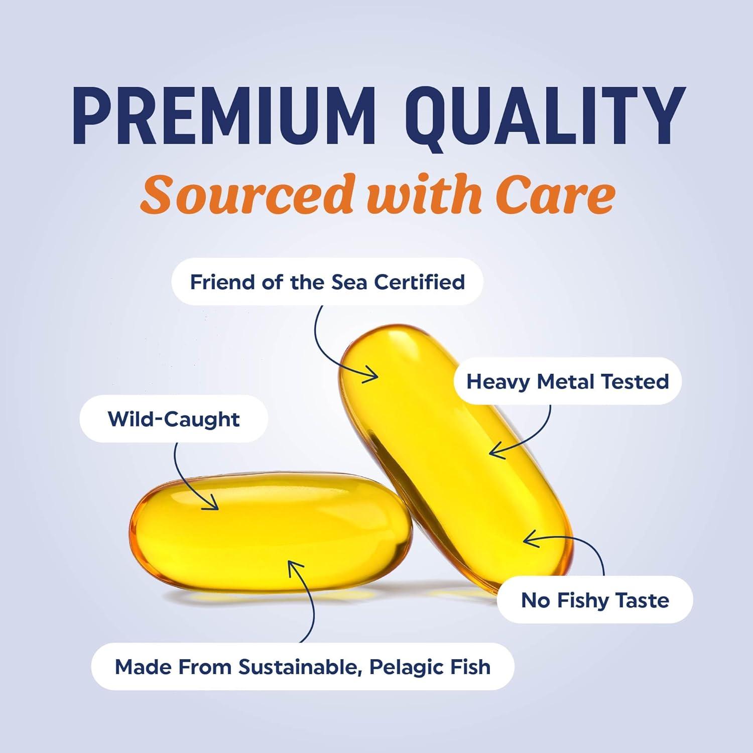 image:imageTriple Strength Omega 3 Fish Oil 3600 mg EPA amp DHA Over 2100mg Omega3 Fatty Acids 1300mg EPA 860mg DHA Best Essential Fatty Acids Premium Wild Caught amp Burpless Fish Oil 180 Ct120 Count Pack of 1