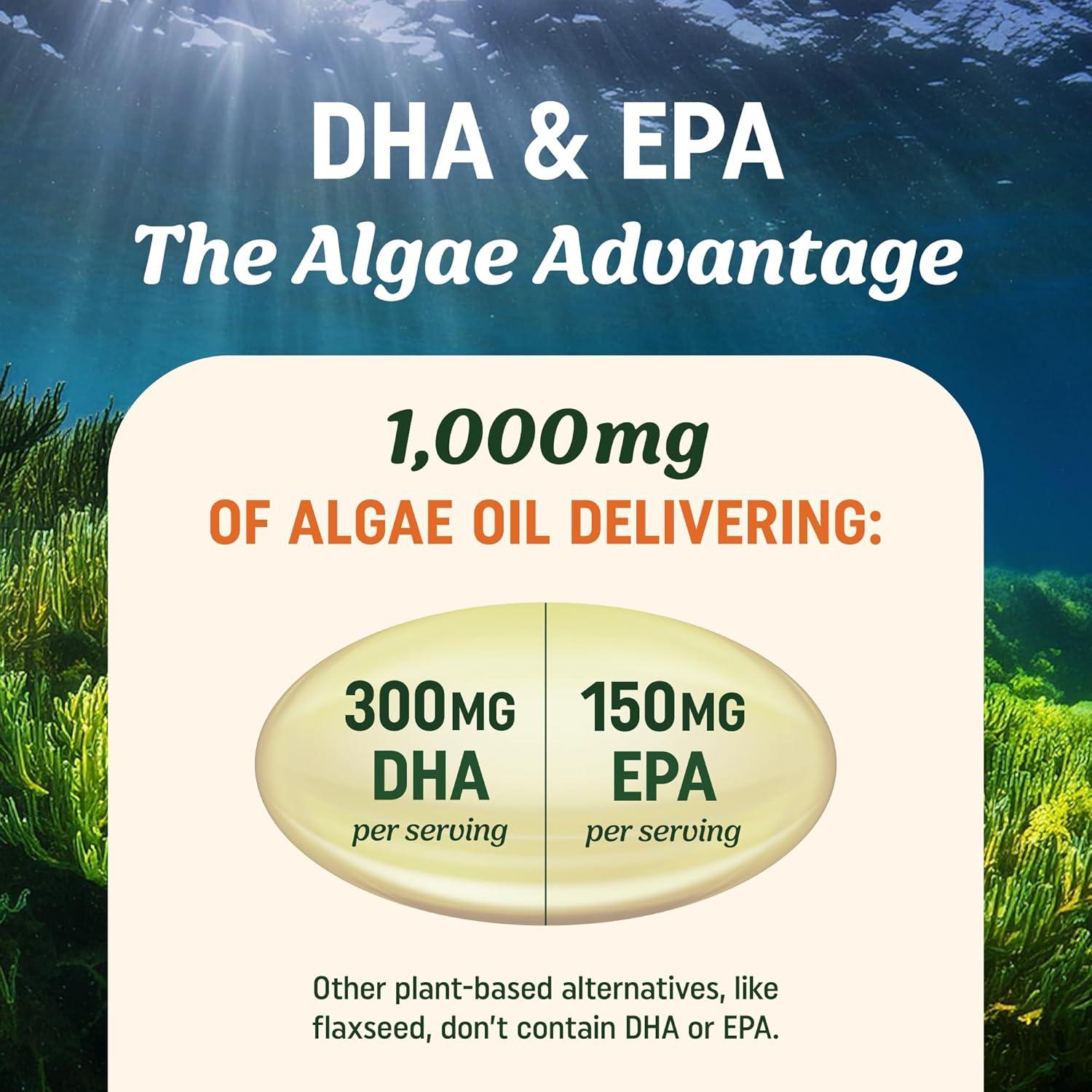 image:imageVegan Omega 3 6 9 Algae Oil Plant Based DHA EPA Sustainably Sourced No Carrageenan Heart Brain amp Eye Health Support Fish Oil Alternative Omega 3 Fatty Acid Supplements 120 Softgels60 Count Pack of 1