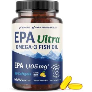 image:imageEPA Ultra 1105MG  Heart Health amp Cellular Function Support  Omega 3 Fish Oil  1650MG Total Omega3 Fatty Acids  High Strength EPA Supplement  Sustainably Sourced amp GlutenFree  60 Ct