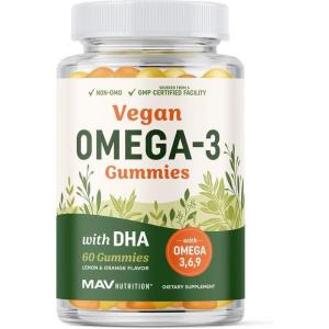 image:imageOmega 3 6 9  DHA Gummies  PlantBased Triple Omegas from Algae Flaxseed amp Safflower Oil  50mg of DHA  Vegetarian NonGMO GlutenFree Essential Fatty Acid Supplements for Adults  60 Gummies