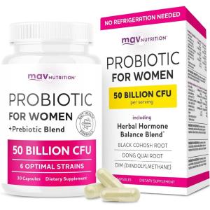 image:imagePrebiotics and Probiotics  50 Billion CFU 16 Probiotic Strains amp Inulin Prebiotic Fiber  Delayed Release Capsules  Gut Health Support  Prebiotics and Probiotics for Women amp Men  NonGMO  60 CtWomens Probiotic