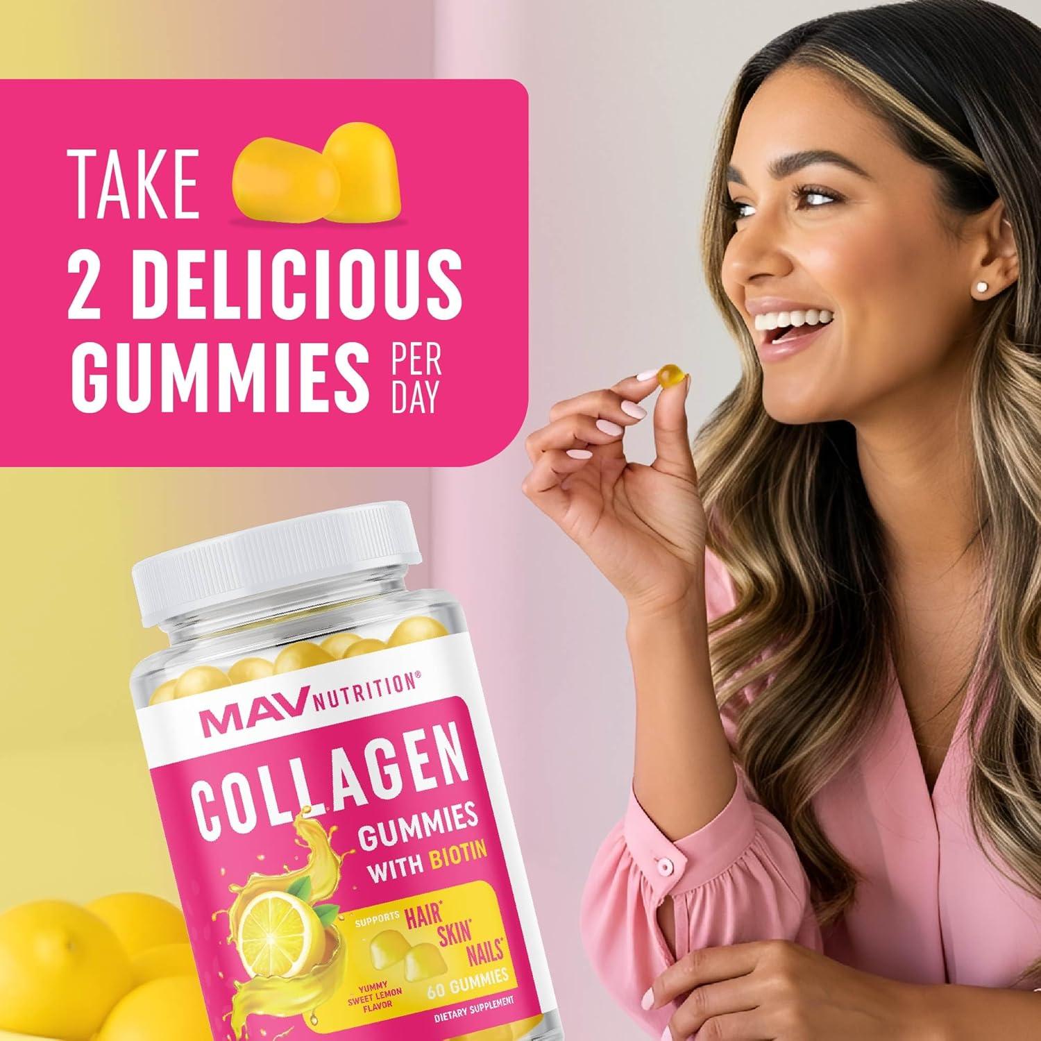 image:imageCollagen Gummies for Women 200mg Hydrolyzed Collagen 2500mcg Biotin With Vitamin C E amp Zinc Anti Aging Hair Growth Skin Strong Nails NonGMO Gummy Vitamin Supplements 60 CountCollagen Gummies