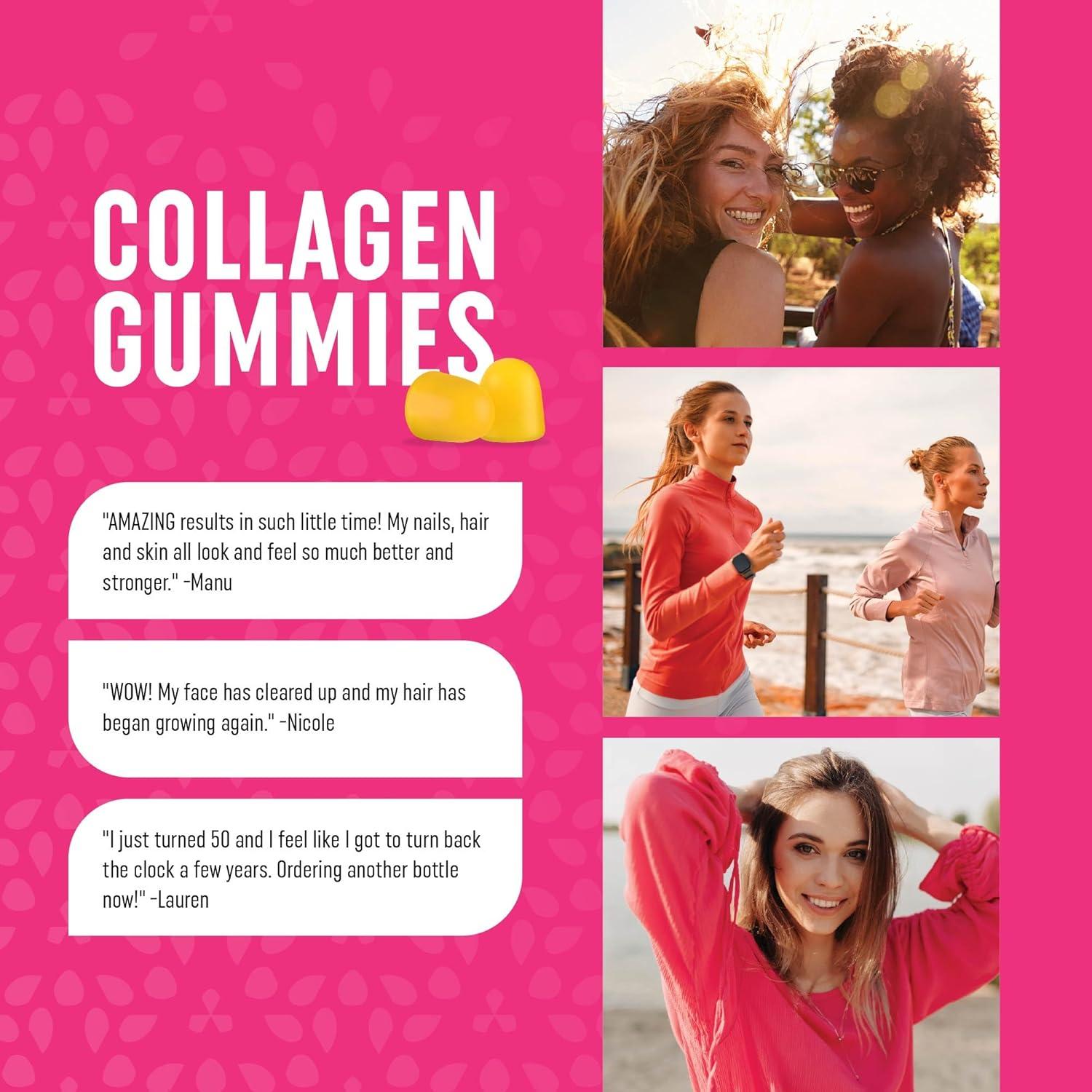 image:imageCollagen Gummies for Women 200mg Hydrolyzed Collagen 2500mcg Biotin With Vitamin C E amp Zinc Anti Aging Hair Growth Skin Strong Nails NonGMO Gummy Vitamin Supplements 60 CountCollagen Gummies