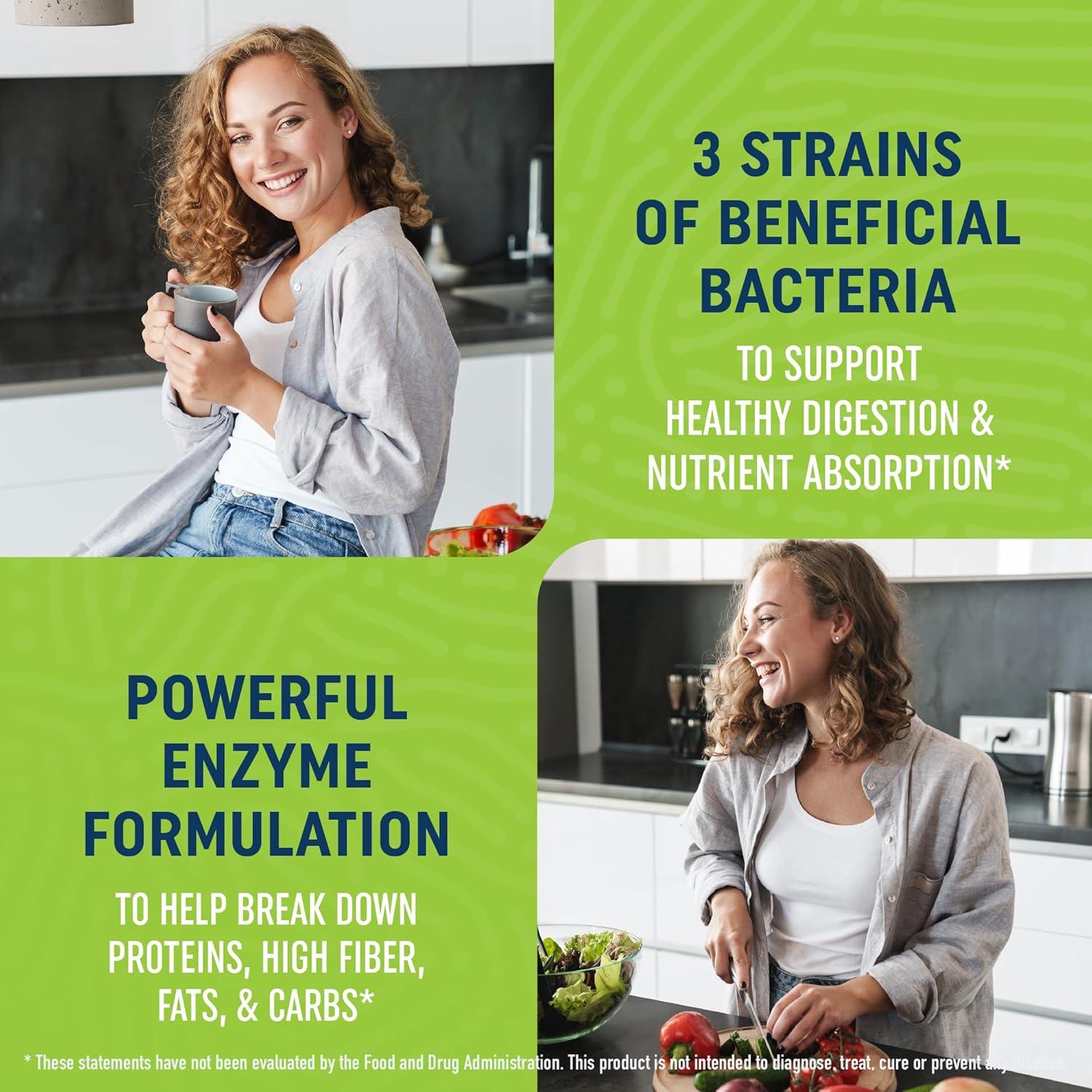 image:imageDigestive Enzymes 400MG with Probiotics for Digestive Health amp Bloating Relief for Women amp Men Enzyme Blend with Probiotic Strains Anti Bloating Supplement for Women amp Men NonGMO Vegetarian 60ct