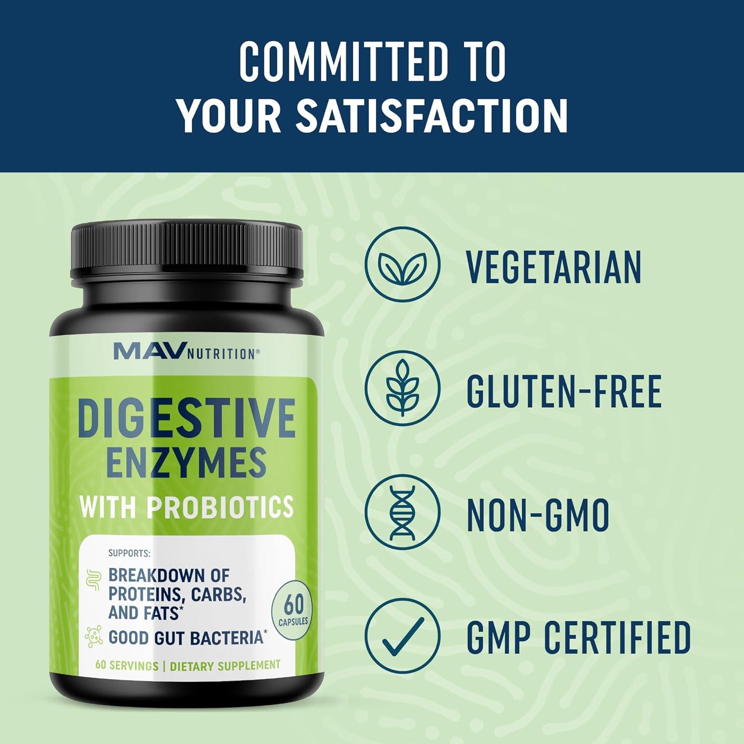 image:imageDigestive Enzymes 400MG with Probiotics for Digestive Health amp Bloating Relief for Women amp Men Enzyme Blend with Probiotic Strains Anti Bloating Supplement for Women amp Men NonGMO Vegetarian 60ct
