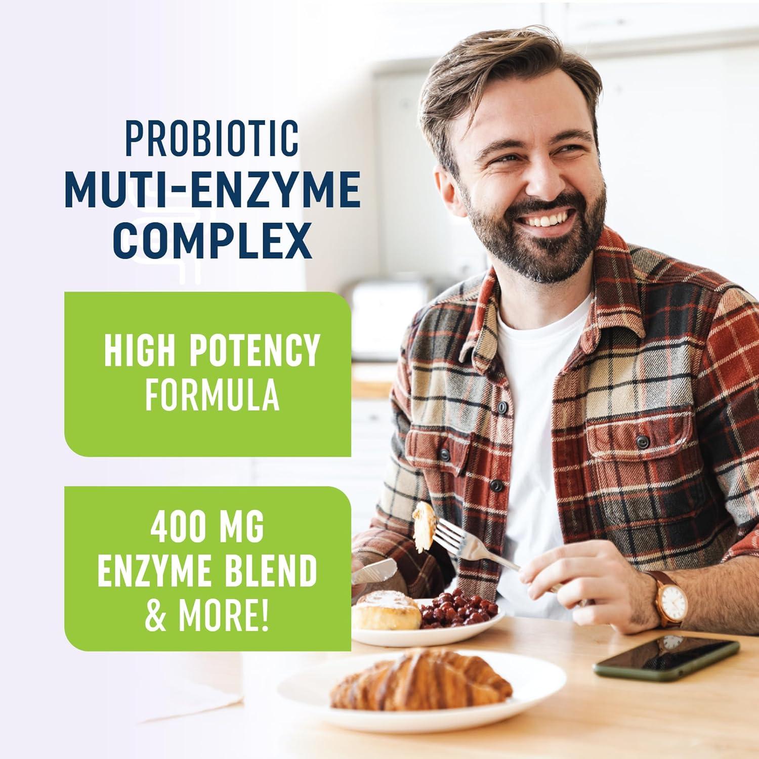 image:imageDigestive Enzymes 400MG with Probiotics for Digestive Health amp Bloating Relief for Women amp Men Enzyme Blend with Probiotic Strains Anti Bloating Supplement for Women amp Men NonGMO Vegetarian 60ct