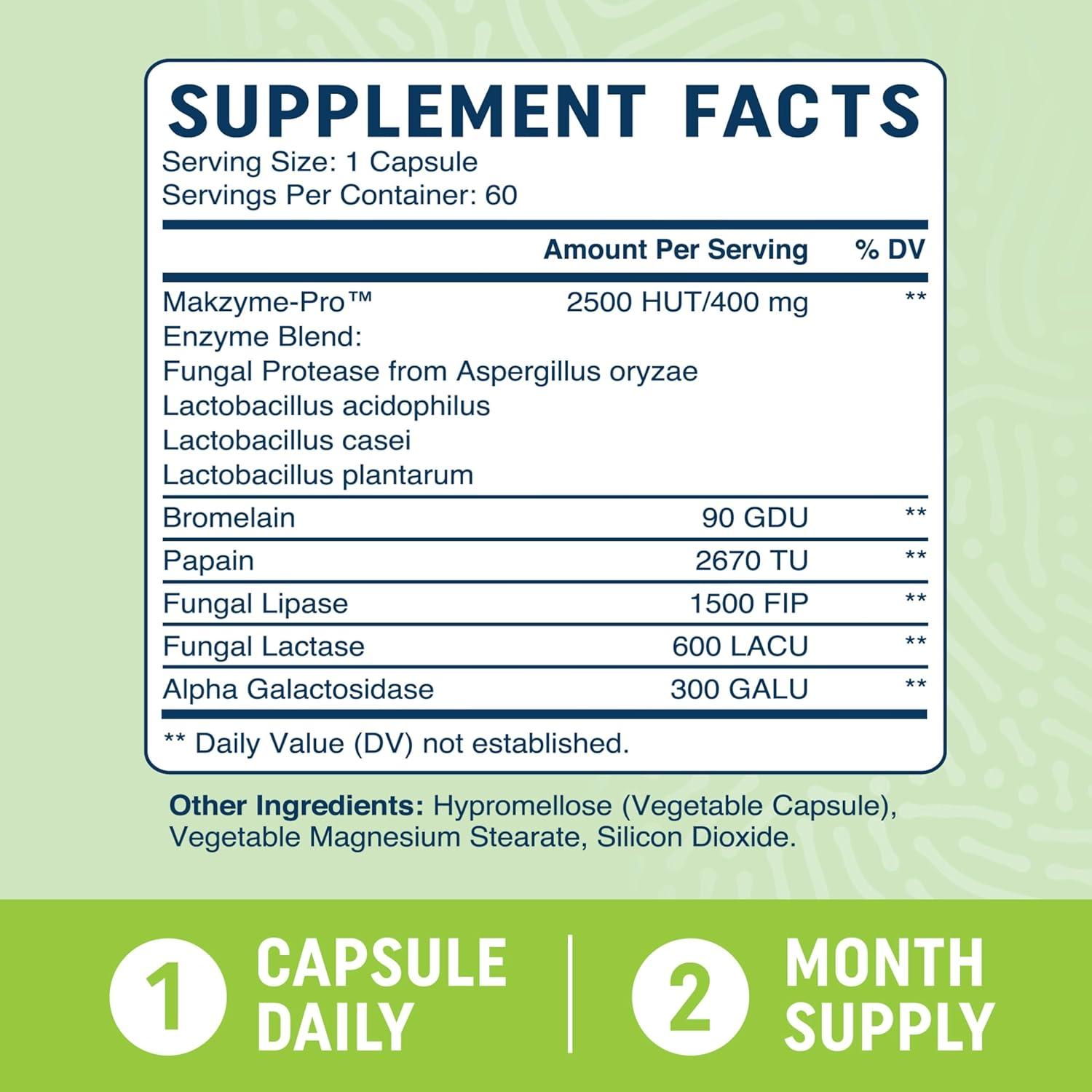 image:imageDigestive Enzymes 400MG with Probiotics for Digestive Health amp Bloating Relief for Women amp Men Enzyme Blend with Probiotic Strains Anti Bloating Supplement for Women amp Men NonGMO Vegetarian 60ct