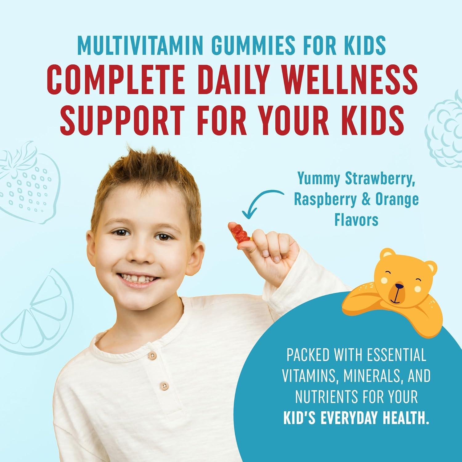 image:imageKids Multivitamin Gummies Vitamins A B C D amp Zinc for Immunity Growth amp Development Daily Multivitamins for Children Ages 2 NonGMO ThirdParty Tested Mixed Fruit Supplement 60 Gummies