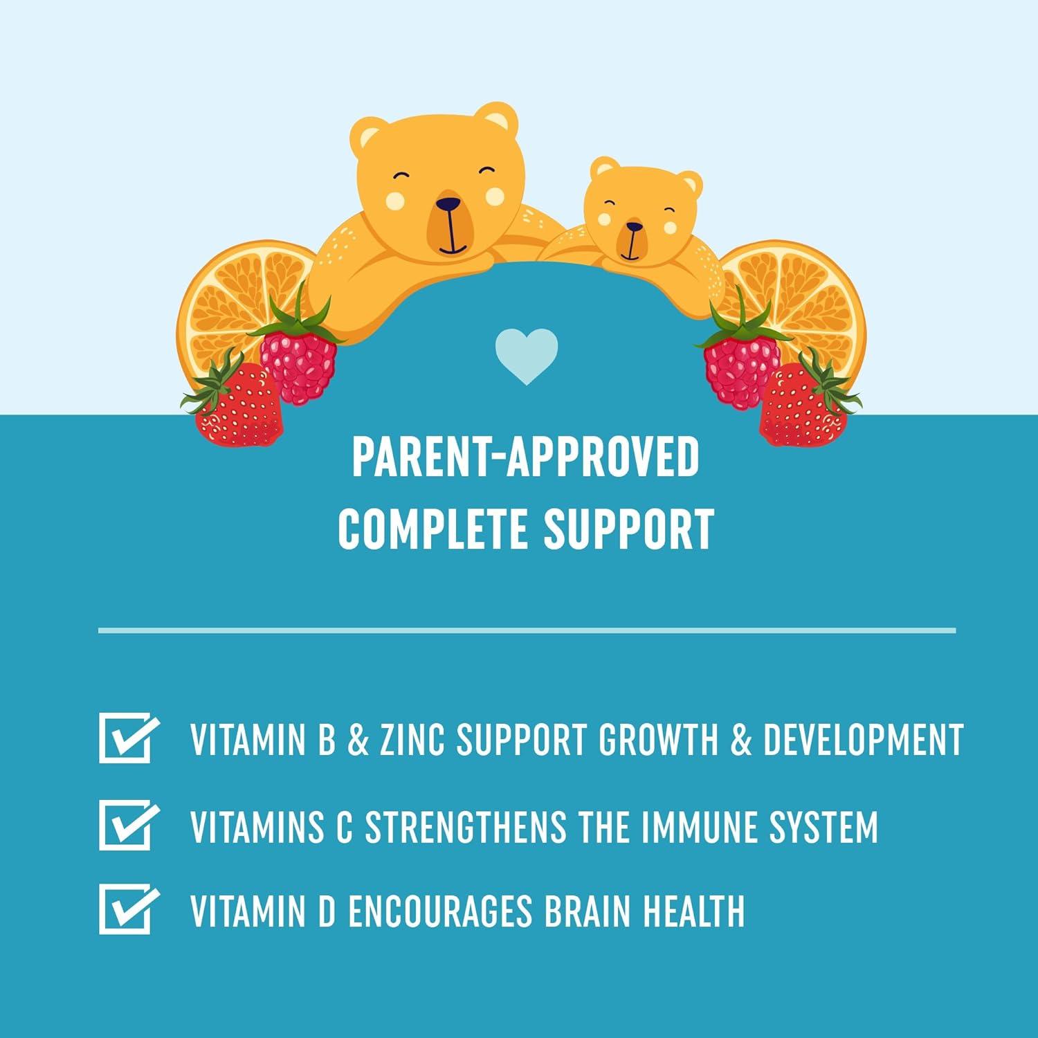 image:imageKids Multivitamin Gummies Vitamins A B C D amp Zinc for Immunity Growth amp Development Daily Multivitamins for Children Ages 2 NonGMO ThirdParty Tested Mixed Fruit Supplement 60 Gummies