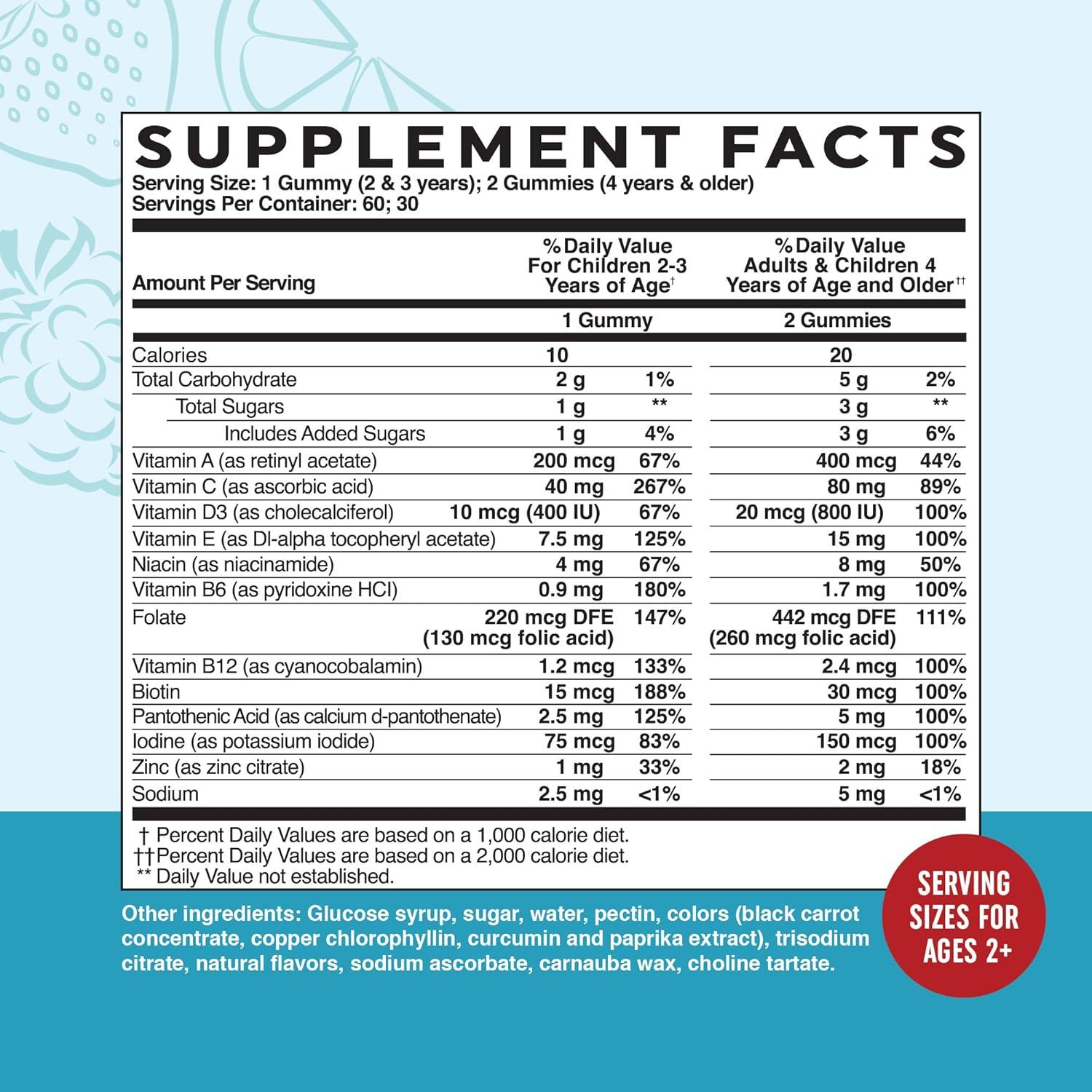 image:imageKids Multivitamin Gummies Vitamins A B C D amp Zinc for Immunity Growth amp Development Daily Multivitamins for Children Ages 2 NonGMO ThirdParty Tested Mixed Fruit Supplement 60 Gummies