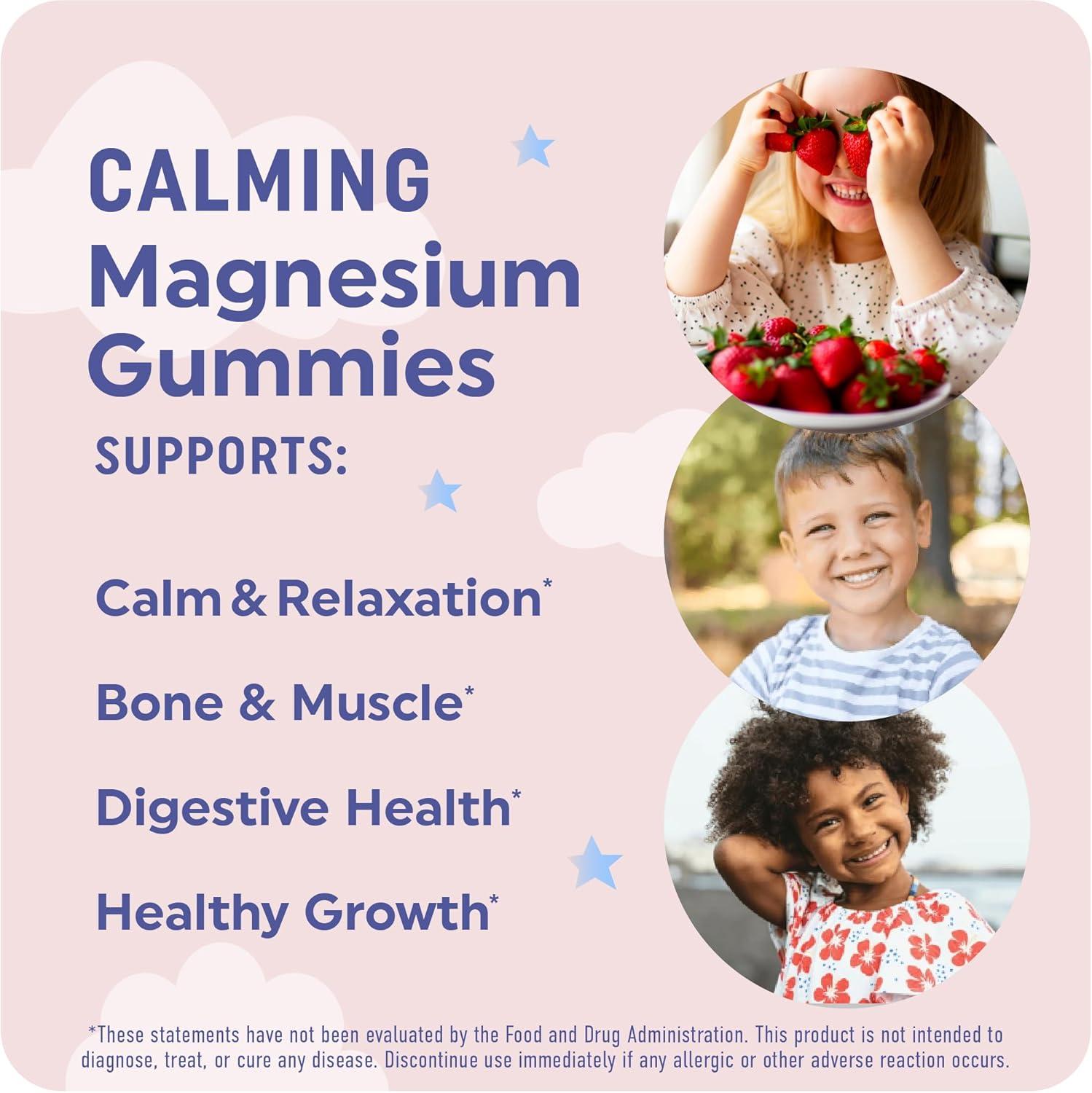 image:imageMagnesium Calming Gummies for Children Strawberry Relaxation amp Natural WakeSleep Cycles Relaxing Magnesium for Kids with Chamomile amp Lemon Balm NonGMO GlutenFree Calm Gummies 60ctStrawberry