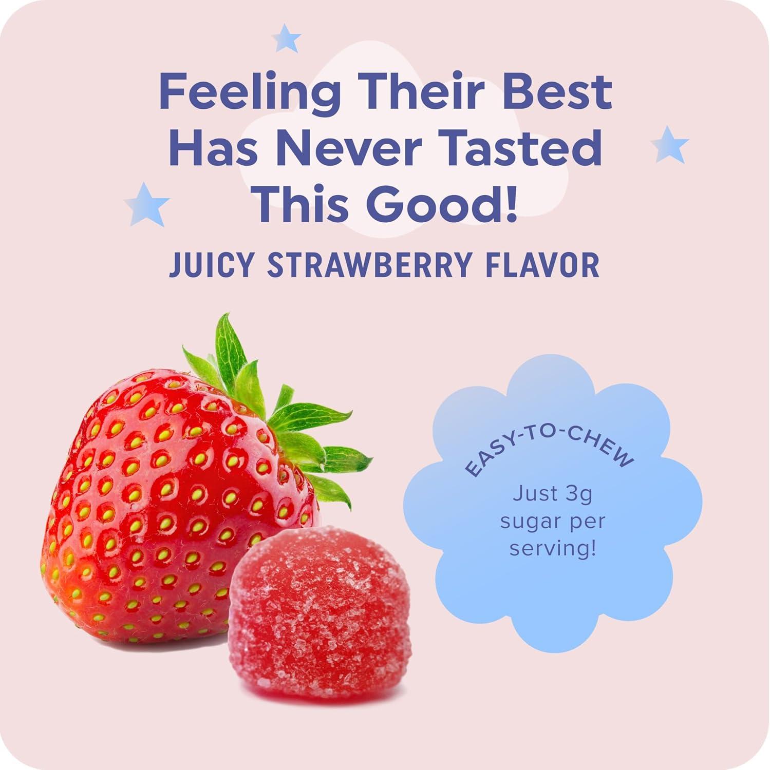 image:imageMagnesium Calming Gummies for Children Strawberry Relaxation amp Natural WakeSleep Cycles Relaxing Magnesium for Kids with Chamomile amp Lemon Balm NonGMO GlutenFree Calm Gummies 60ctStrawberry