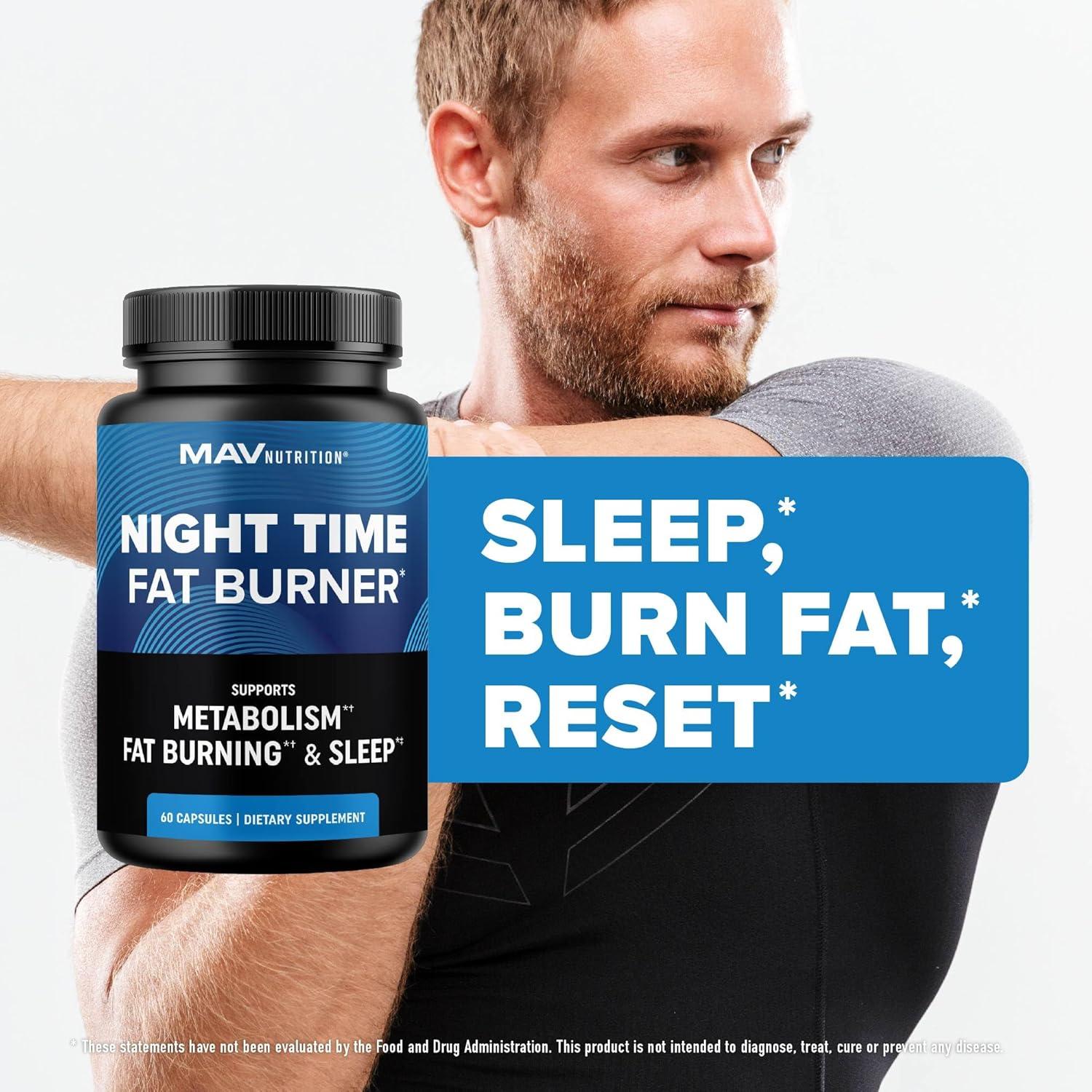 image:imageNight Time Fat Burner for Weight Loss Support amp Sleep Aid Appetite Suppressant Carb Blocker Nighttime Metabolism Booster for Stomach Fat Burner amp Night Shred with Melatonin NonGMO Vegan 60ct60 Count Pack of 1