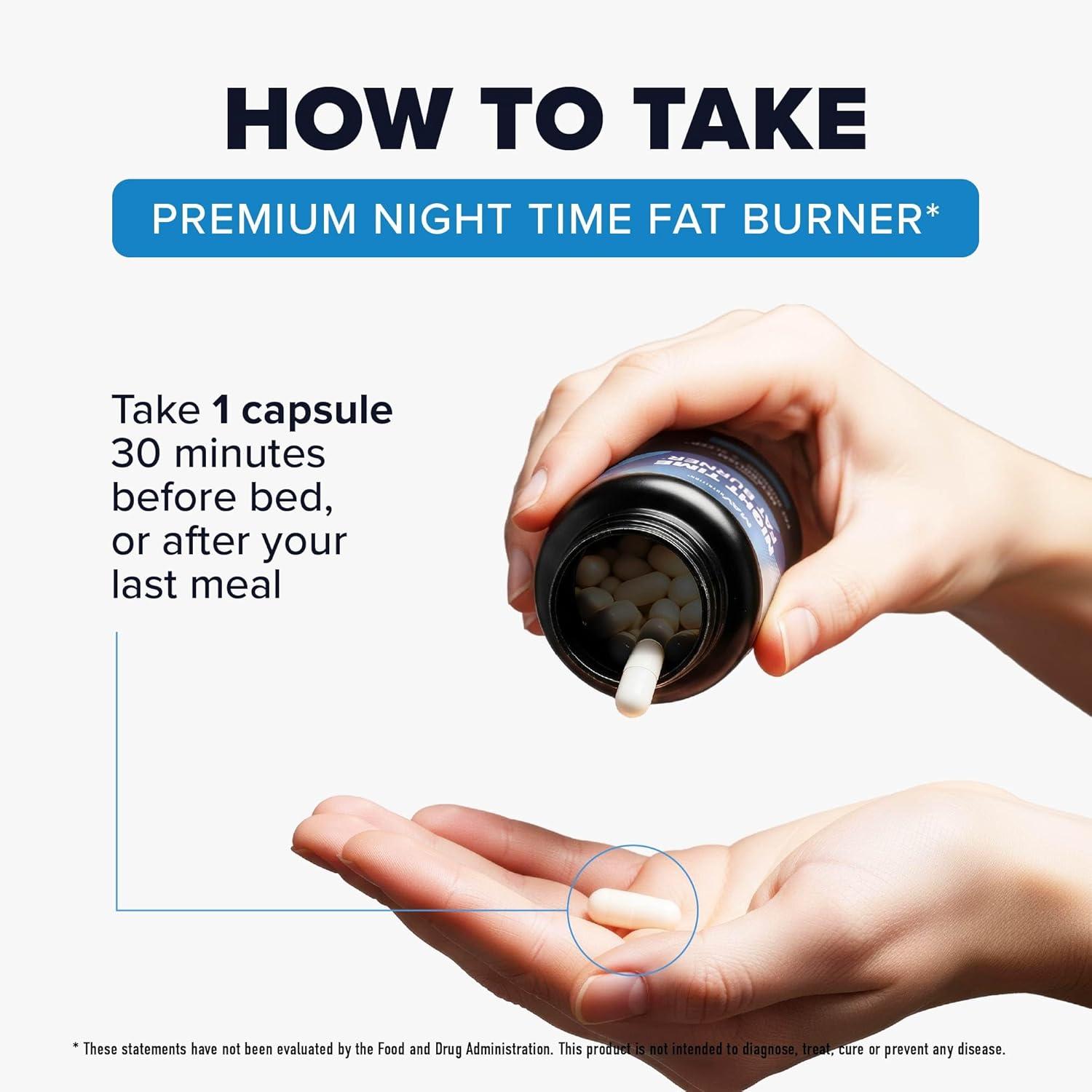 image:imageNight Time Fat Burner for Weight Loss Support amp Sleep Aid Appetite Suppressant Carb Blocker Nighttime Metabolism Booster for Stomach Fat Burner amp Night Shred with Melatonin NonGMO Vegan 60ct60 Count Pack of 1