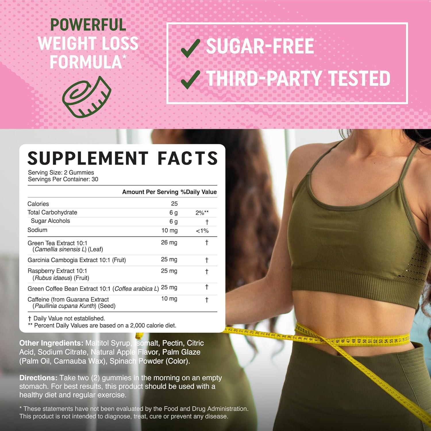 image:imageWomens Fat Burner Gummies for Weight Loss Green Tea Green Coffee Bean Garcinia Cambogia amp Ketones Fat Burners for Women Weight Loss Gummies Green Tea Fat Burner Supplements 60 Count