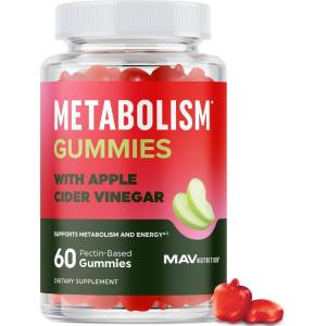 image:imageMetabolism Gummies with Apple Cider Vinegar  Energy Digestion amp Lean Body Mass Support  Apple Cider Vinegar Gummies with The Mother B12 amp Folate  Metabolism Support for Women amp Men  60 Ct