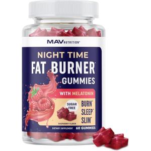 image:imageNight Time Fat Burner Gummies with Melatonin for Sleep amp Weight Loss Support  Hunger Suppressant amp Metabolism Booster Shred Belly Fat While You Sleep  Diet Supplement for Women amp Men  60 Ct