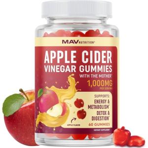 image:imageOrganic Apple Cider Vinegar Gummies for Digestion Detox amp Healthy Immune Function Support  1000MG ACV Per Serving  With The Mother Vitamin B6 B12 amp Folate  Vegan GlutenFree  60 Gummies